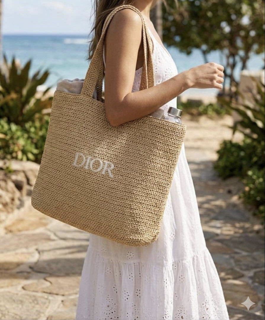 GB Pre-Order] Dior Beauty GWP/VIP Raffia Bag, Luxury, Bags