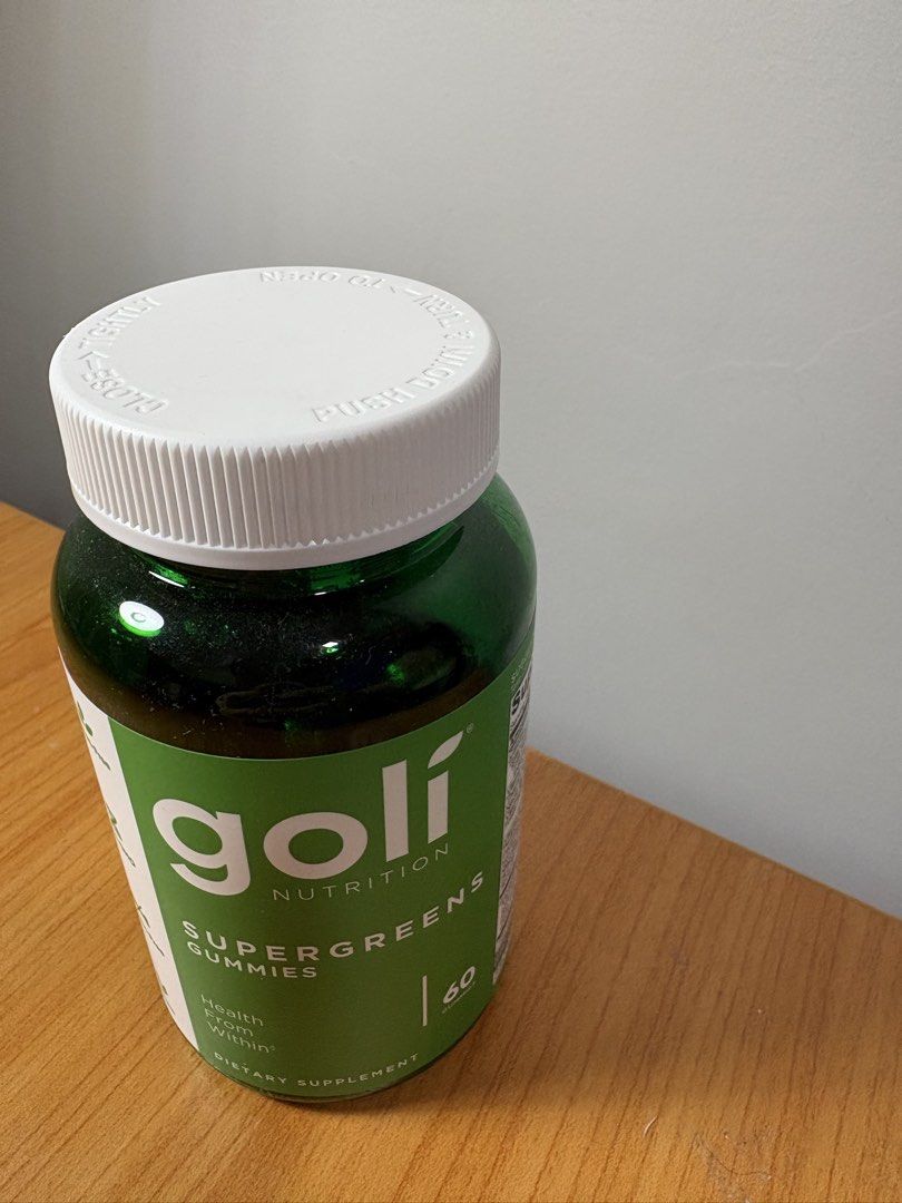 Goli Nutrition Supergreens Gummies 60 Count (Category: Health Food, Drinks & Tonics) located in San Fernando. Submitted by sammypgirl (Listing ID 1436804553, Image 1). Description: - Goli Supergreens Gummies - 60 gummies per bottle - Green bottle with white lid - Dietary supplement - Supplement facts are on the label.