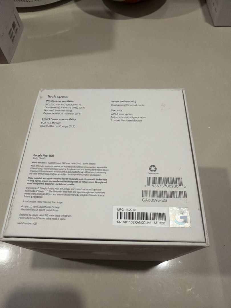 Google Nest Wifi Router448551590539438081