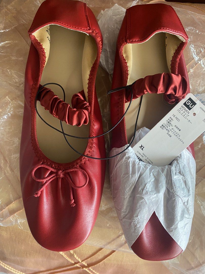 GU red ankle strap ballet sneakers - 25cm (Category: Flats & Sandals) located in Quezon City. Submitted by goodstuff_4sale (Listing ID 1436825793, Image 2). Description: new with tags GU ankle strap ballet sneakers very light and soft US 8 , 25cm GCaSh Grab/ lalamove or J&T QC area.