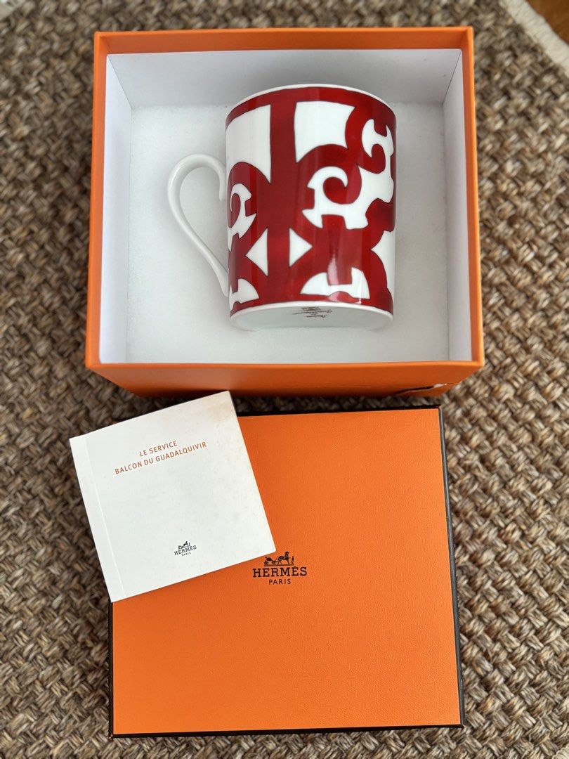 Hermes Balcon du Guadalquivir Mug (Category: Coffee & Tea Tableware) located in Muntinlupa City. Submitted by closet.confessions (Listing ID 1436764186, Image 1). Description: Unused With box & care booklet Very hard to find, in demand piece ☕️ cos you deserve nothing but the best, coffee mug included ❤️ *no lowballing pls.