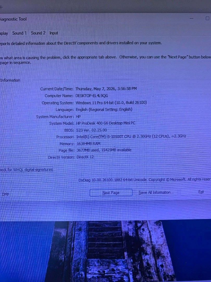 HP prodesk 400 G6 desktop Mini (Category: Desktops) located in Manila. Submitted by happyearth.953a15 (Listing ID 1436800406, Image 3). Description: HP prodesk 400 G6 desktop Mini I5 10th gen Intel UHD Graphics 630 16gb ram 128gb nvme 500gb HDD Windows 11 pro OS Unit with power adapter 💸💸 12,500 Location: San Andres bukid manila Pick up or deliver cod.