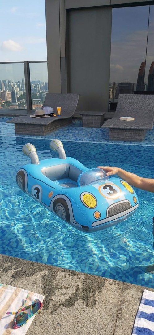 Large Car Pool Float Inflatable Race Car Pool Float, Bulletin Board, Looking For on Carousell