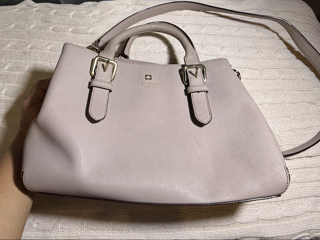 Kate Spade Medium Bag (Category: Luxury Bags & Wallets) located in Antipolo. Submitted by by.stef (Listing ID 1436761504, Image 1). Description: Authentic Kate Spade satchel bag in gray-beige / nude color Barely used for personal use With strap included Still very presentable and elegant overall, with minimal signs of use (please manage expectations for preloved item) 😊 RFS: Decluttering / stocked in cabinet.