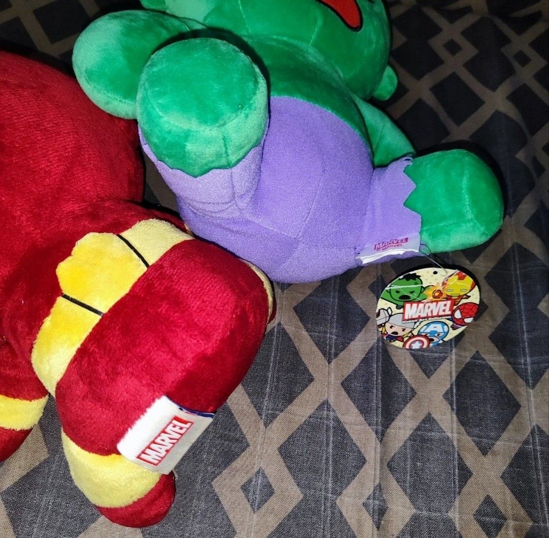 Marvel Iron-man & Incredible Hulk Plushie Toys (Category: Plushies & Soft Toys) located in Quezon City. Submitted by understuffcollectibles (Listing ID 1436680964, Image 2). Description: Size: Medium ₱1,000 Excellent Condition..
