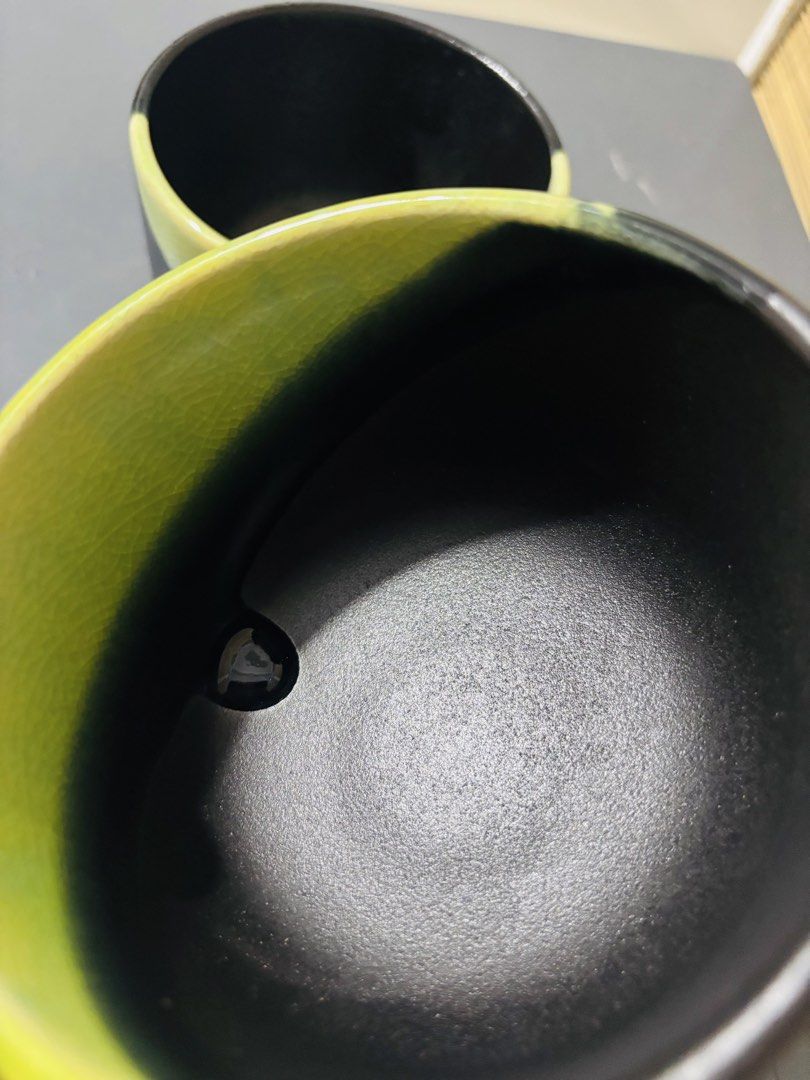 Matcha Chawan Stone Bowl (Category: Coffee & Tea Tableware) located in Makati City. Submitted by bbnski (Listing ID 1436654143, Image 3). Description: - Matcha bowl with a unique design: - Black interior - Green and black exterior - Crackled glaze finish - bamboo matcha whisk NOT INCLUDED - Perfect for preparing and enjoying matcha, usucha, & hojicha.