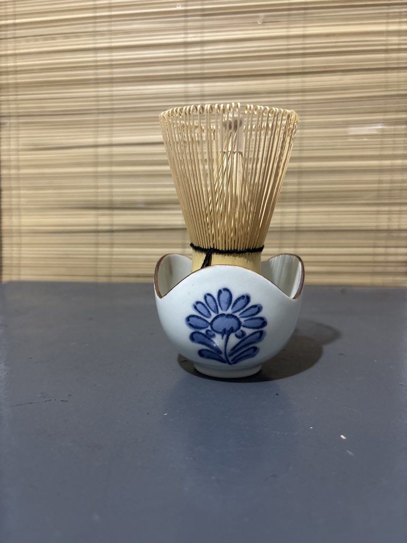 Matcha Whisk Petal Shaped Ceramic Holder (Category: Coffee & Tea Tableware) located in Makati City. Submitted by bbnski (Listing ID 1436654756, Image 1). Description: - Does not Include Bamboo whisk - Ideal for holding Chasen Bamboo Wood Whisk.