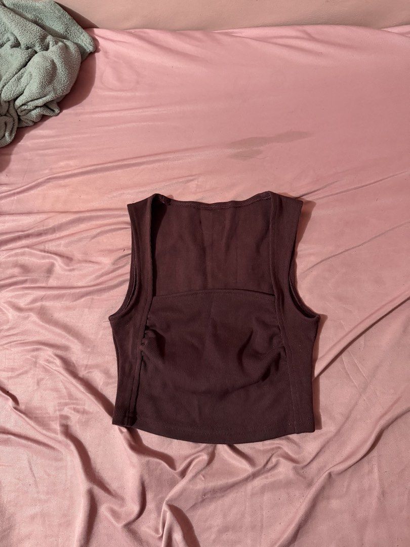 MN+LA crop top in color wine (Category: Sleeveless) located in Rizal. Submitted by alyssalincs (Listing ID 1436717358, Image 2). Description: Brand new, removed tag but never used. too small on me..