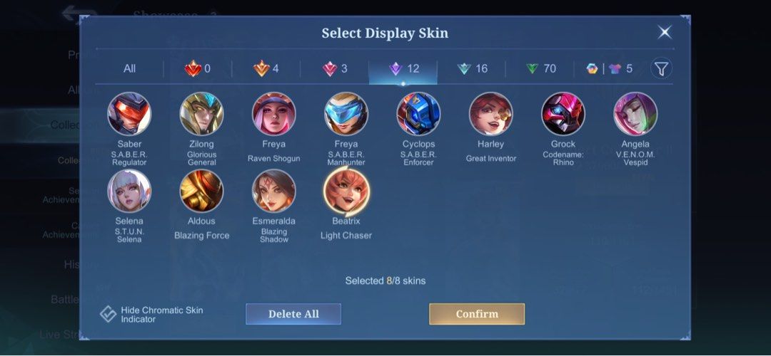 Mobile Legends Account Expert Collector II (Category: Others) located in Quezon City. Submitted by suzie888 (Listing ID 1436712119, Image 3). Description: First Owner ML account Expert Collector Core/Assassin Main 100+ Skins Highest Rank Achieved Mythical Glory Mode of Payment Gcash.