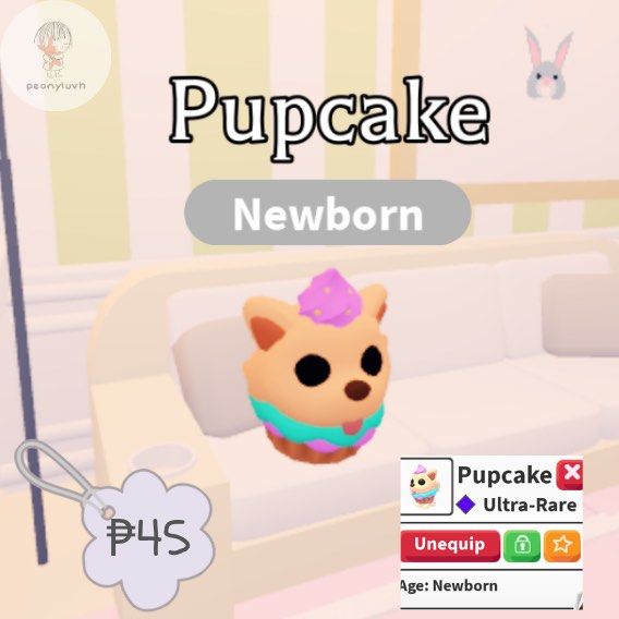 Pupcake - Adopt Me Pet Roblox (Category: In-Game Products) located in Imus. Submitted by peonyluvh_ (Listing ID 1436814902, Image 1). Description: *6x stock .