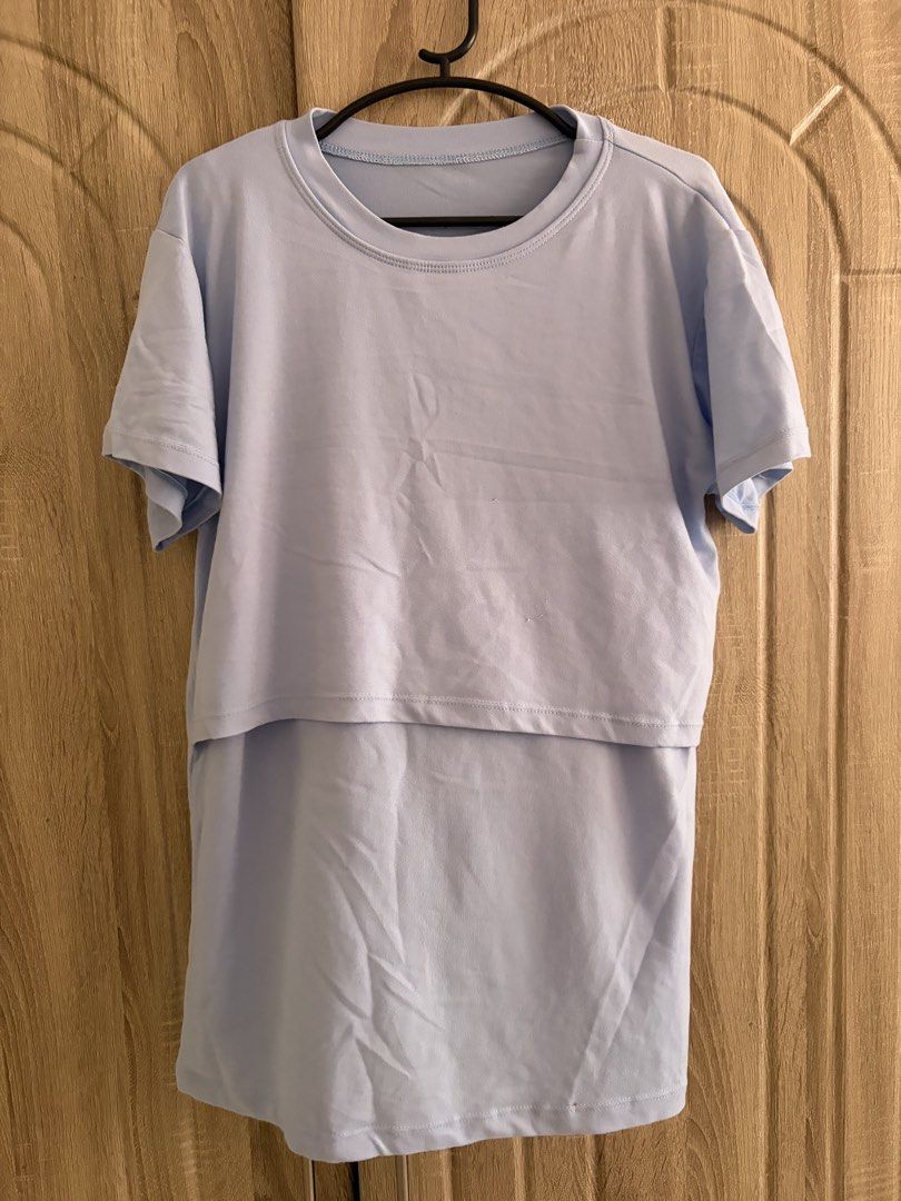 Nursing Top - Pink, Blue, and Light Blue (Category: Shirts) located in San Fernando. Submitted by superdealitems (Listing ID 1436750434, Image 3). Description: - Available in pink, blue, and light blue - Layered design for easy breastfeeding access - Made of soft, breathable fabric - Simple and stylish design - Perfect for new mothers.