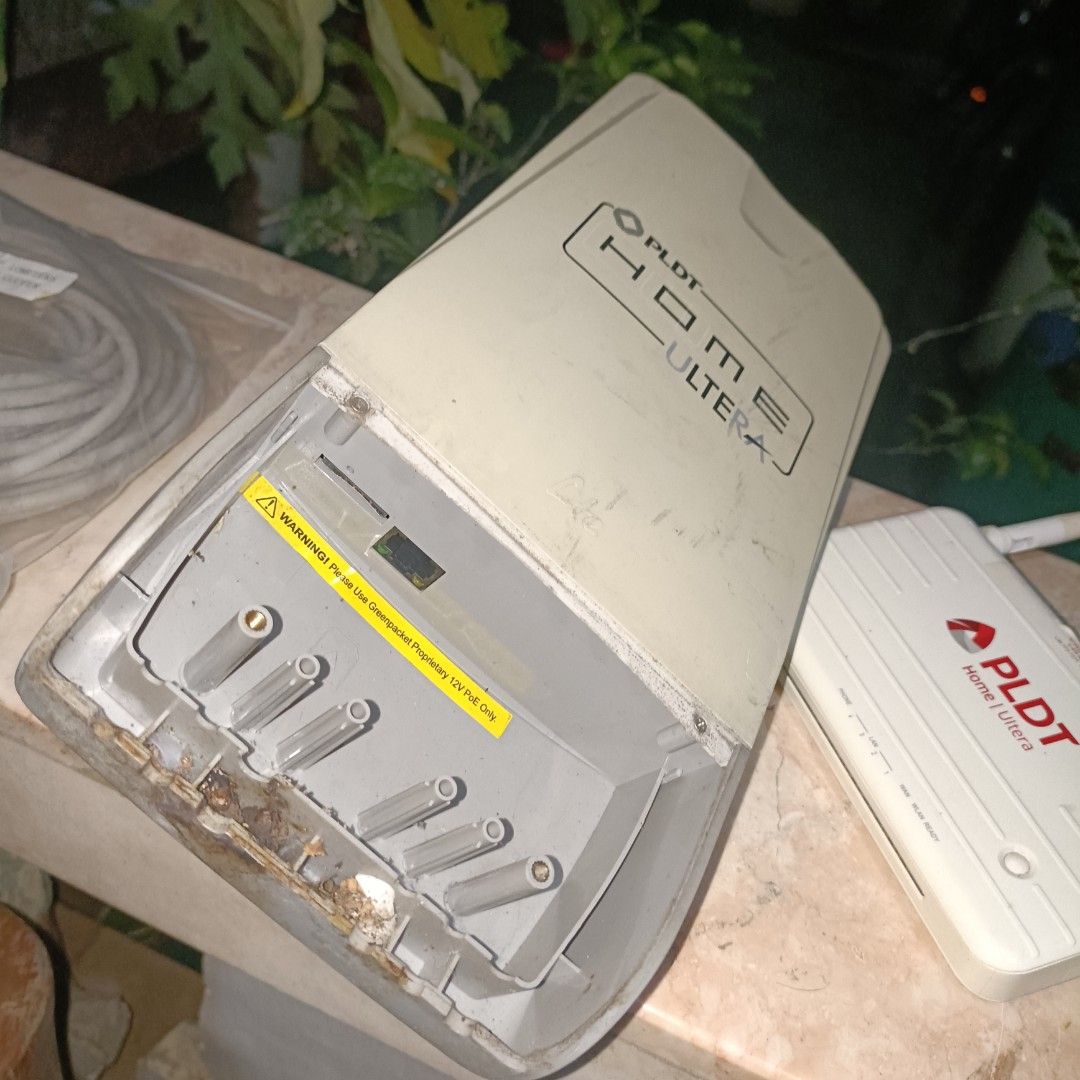 PLDT Home Ultera Router and Antenna (Category: Electrical, Adaptors & Sockets) located in Bulacan. Submitted by jcob_ (Listing ID 1436788373, Image 2). Description: - PLDT Home Ultera Router and Antenna - Includes router unit, antenna, and cables This is from a postpaid plan that we had terminated. They never came to collect this from us. This uses a Smart Bro sim card, you can see the SIM slot in the picture. Not sure if it will work with other 