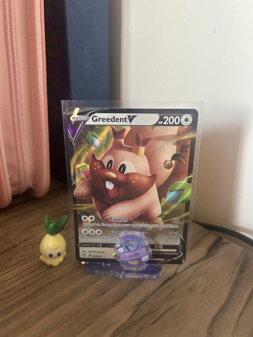 Pokemon cards (Category: Toys & Games) located in Cavite. Submitted by charlest. (Listing ID 1436729557, Image 2). Description: Pokemon Card Bundle Greedent V card -Mint condition take both for 200 i will include freebies 💓 📍gma cavite can lalamove on nearby areas Jnt courier around luzon, visayas & mindanao .