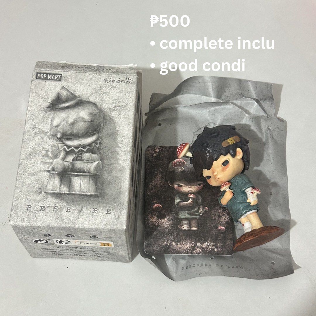 POP MART Hirono Reshape Figure (Category: Designer & Blind Box Toys) located in Quezon City. Submitted by closetncherries (Listing ID 1436801696, Image 1). Description: - POP MART Hirono Reshape figure - Includes original box and packaging - Unique design by Lang - Price: ₱500.