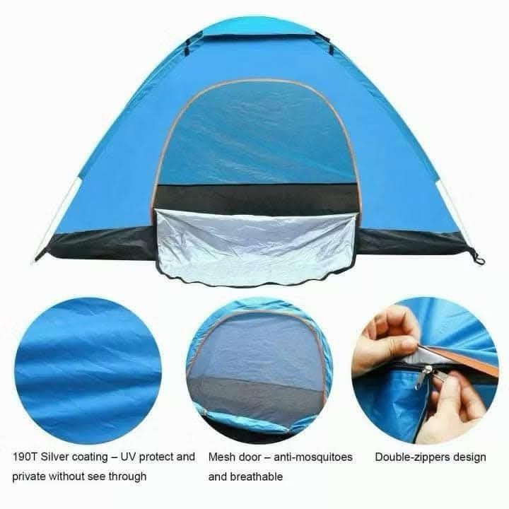Pop-up Camping Tent (Category: Hiking & Camping) located in Manila. Submitted by shairatorres (Listing ID 1436724835, Image 2). Description: Camping tent‼️ Manual and Automatic 💯 📍Automatic camping tent 3person -₱ 1,250 php 4person- ₱ 1,300 php 8person- ₱ 1,450 php 10person- ₱ 1,500 php Manual Camping Tent 2 Persons ₱600 4 Persons ₱650 6 Persons ₱700 8 Persons ₱800 Random color..( no choosing po‼️) COD via lalamove plus sf Sameday delivery arou