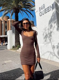 knee length dresses for ladies Princess Polly Women's Lukea Long Sleeve Minidress - White