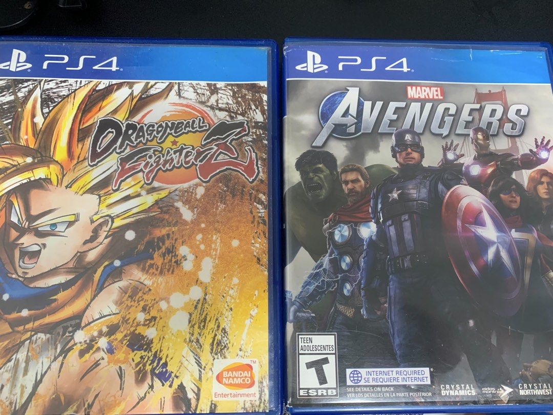 PS4 Dragon Ball FighterZ and Marvel Avengers (Category: PlayStation) located in Binan City. Submitted by rarelion-a496 (Listing ID 1436704879, Image 1). Description: Selling two PS4 games: Dragon Ball FighterZ -550 Marvel Avengers -500 both gamees -1k nego for sure buyer.