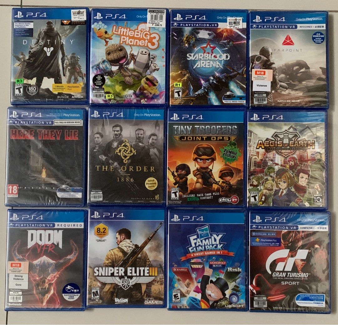 PS4 Video Games - Assorted Titles (SEALED) (Category: PlayStation) located in Manila. Submitted by lizz.yy (Listing ID 1435959484, Image 2). Description: PS4 - sealed take all MOP: Gcash /bank transfer 📍QC..