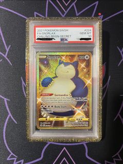 PSA 10 2020 Pokemon Chilling Reign #224 Snorlax Gold Secret Rare Full Art,  Hobbies & Toys, Toys & Games on Carousell