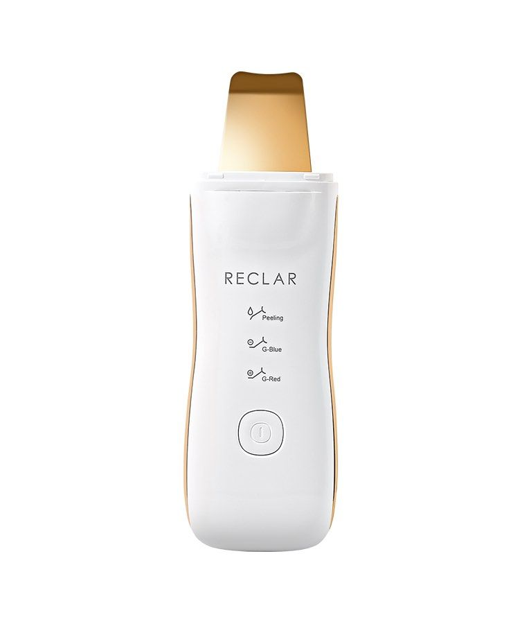 Reclar Ritual Peeler Plus 24K Gold (Category: Face Care) located in Rizal. Submitted by matchapeppernacho (Listing ID 1436804980, Image 2). Description: - Reclar Ritual Peeler Plus - 24K Gold Peeling Head - Settings: Peeling, G-Blue, G-Red - Color: White with Gold Accents - On/Off Button - For Facial Use Effective facial care at home with exfoliation, blue light and red light therapy. Used less than 10x No time to use, very busy. Complete w box B