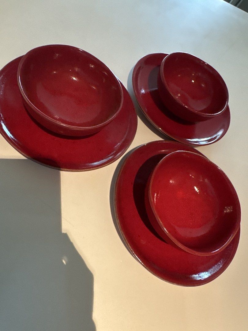 Red Ceramic Dinnerware Set448485791064412160