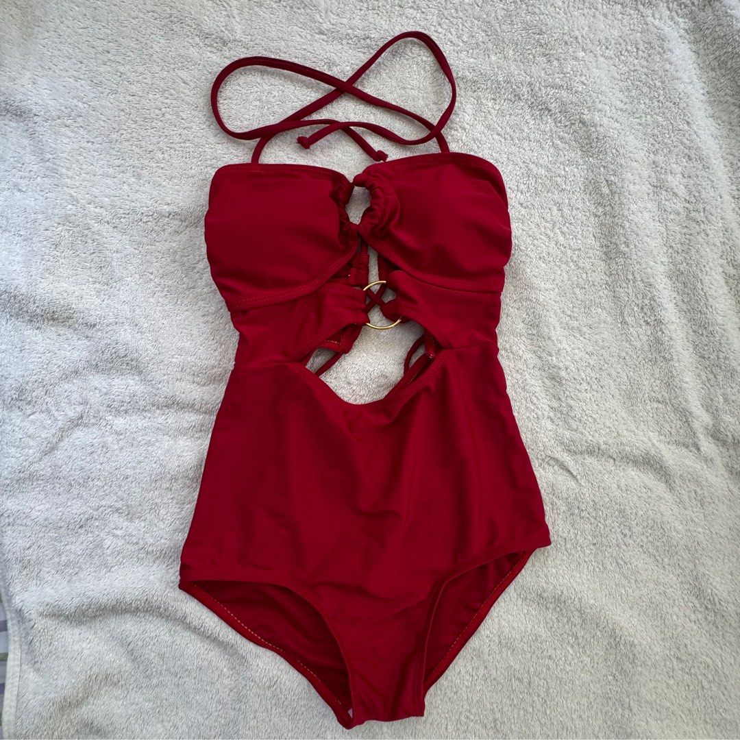 Red one piece swimsuit (NEVER BEEN USED) (Category: Bikinis & Swimsuits) located in Manila. Submitted by peridolivia (Listing ID 1436695797, Image 1). Description: .