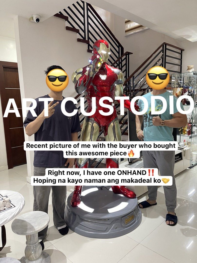 RUSH‼️ONHAND LIFESIZE GRAIL‼️IRONMAN STATUE RESIN LUFFY GEAR 5th SLAMDUNK TOY COLLECTIBLES FIGURINE MK7 MK85 INFINITY GOKU SSJ3 POKEMON MEWTWO ETC. (Category: Vintage Collectibles) located in Manila. Submitted by abacic.toys (Listing ID 1436730803, Image 1). Description: Pra sa surebuyer. Message na po agad saken😊 I do offer hassle free transactions✅ We can have it delivered right to your doorsteps✅Open for videocall checking if ever needed😊mad