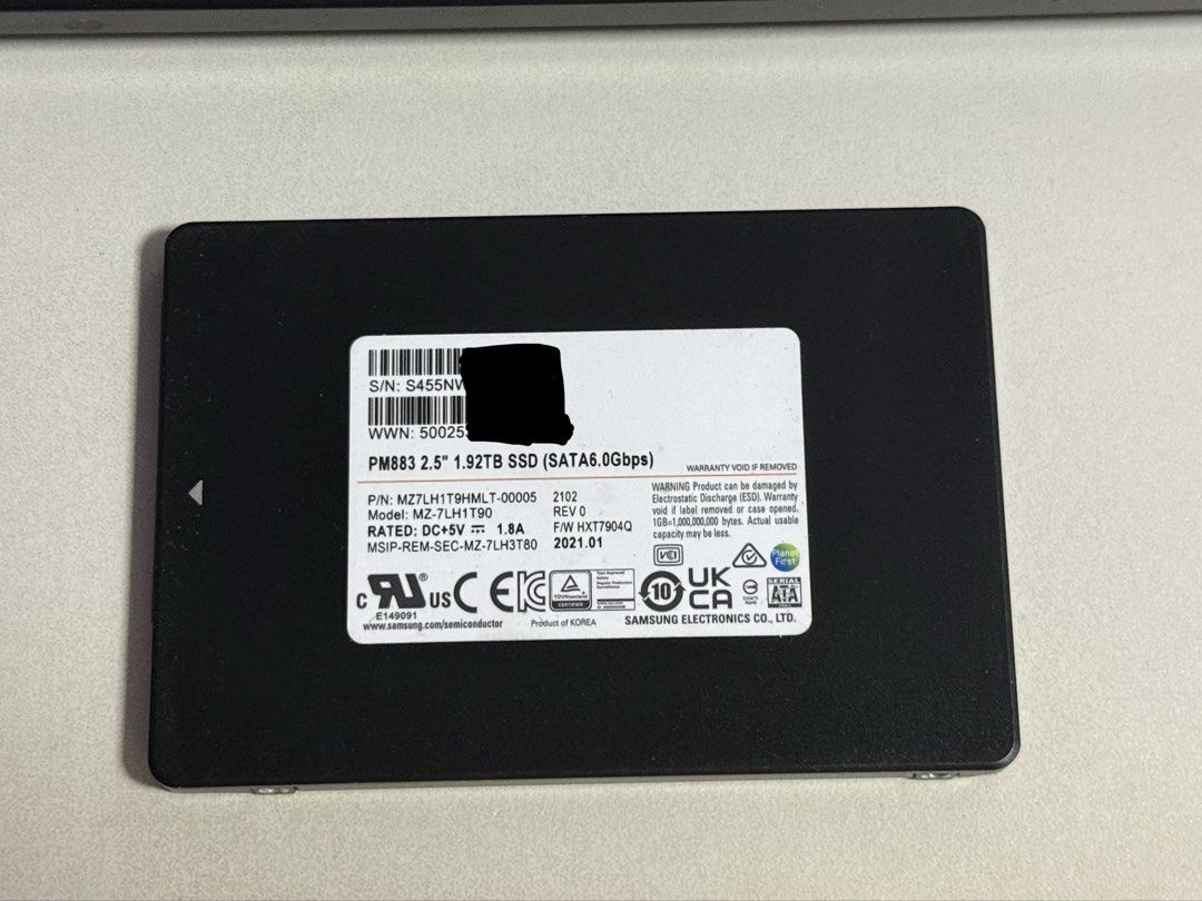 Samsung PM883 1.92TB448533673280819200