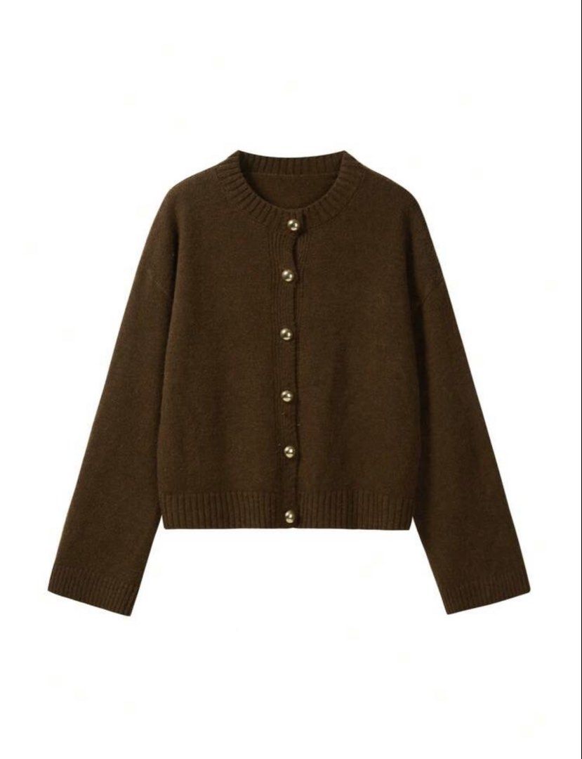 Shein brown cardigan (Category: Coats, Jackets and Outerwear) located in Quezon City. Submitted by helpmedeclutter__ (Listing ID 1435947995, Image 1). Description: Used once.