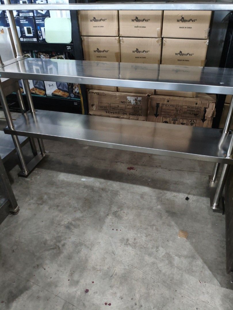 Stainless Steel 3-Tier Shelf (Category: Shelves, Cabinets & Racks) located in Manila. Submitted by hmrgrace5. (Listing ID 1436687562, Image 1). Description: - 3-tier stainless steel shelf - Sleek, polished finish - Sturdy construction - Ideal for storage and display 150x35x62cm - Suitable for home or commercial use - Designed for heavy use.