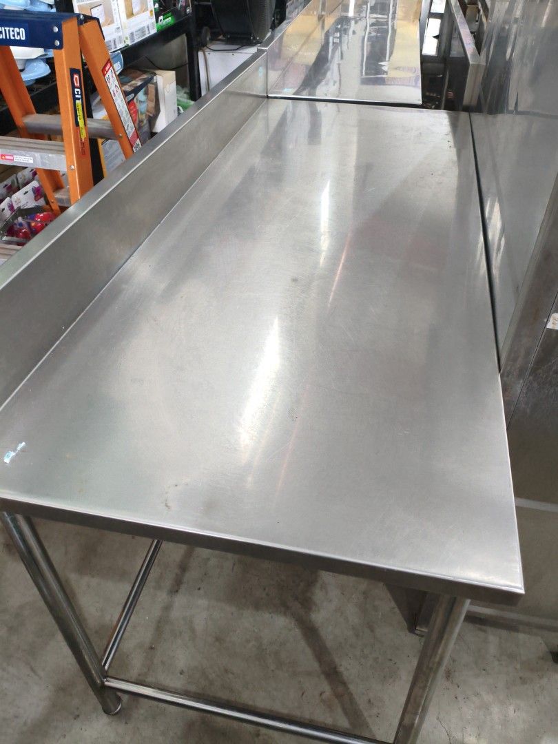 Stainless Steel Table (Category: Tables & Sets) located in Manila. Submitted by hmrgrace5. (Listing ID 1436686829, Image 1). Description: - Stainless steel table - Smooth, reflective surface - Sturdy legs - Durable and easy to clean - Perfect for kitchens, workshops, and commercial spaces 180x75x85.