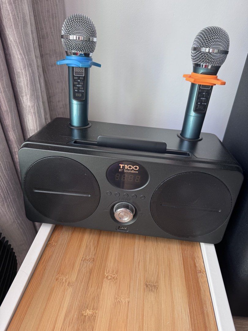 T100 BT Soundbox Karaoke System with Microphones