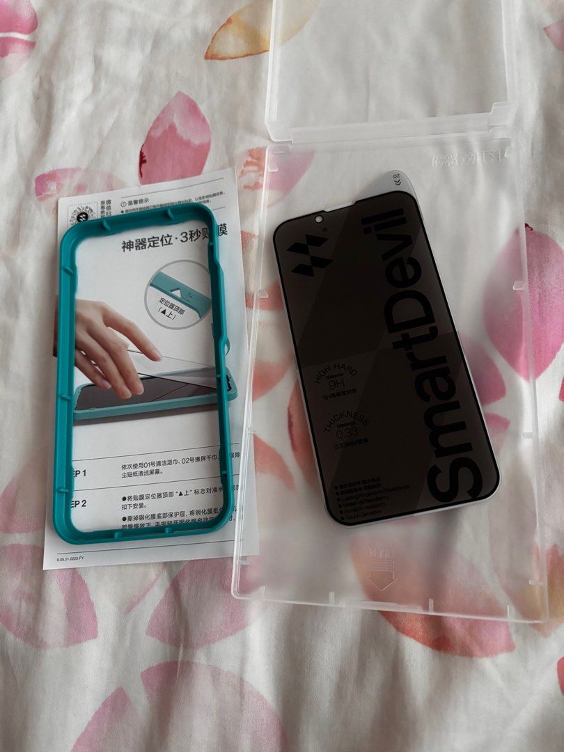 Tempered glass for iphone 13 mini (smart devil) (Category: Cases & Sleeves) located in Quezon City. Submitted by gara_shop (Listing ID 1436681328, Image 2). Description: Privacy screen protector for iphone 13 mini -anti fingerprints -bubble free -oil prof -waterprof -anti dazzle lights -scratch resistant .