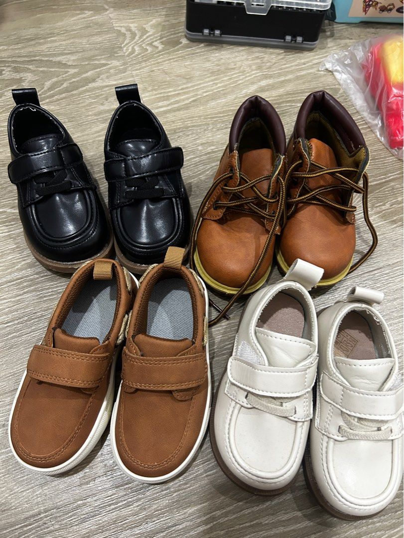 Toddler formal shoes TAKE ALL (Category: Babies & Kids Fashion) located in Quezon City. Submitted by jelli09 (Listing ID 1436759244, Image 1). Description: Take all White - size 21 (approx. 12.5cm sa loob) Brown - size 22 (approx. 13cm sa loob) Brown boots - size 23 (approx. 12.5cm sa loob) Black - size 24 (approx. 13cm sa loob).
