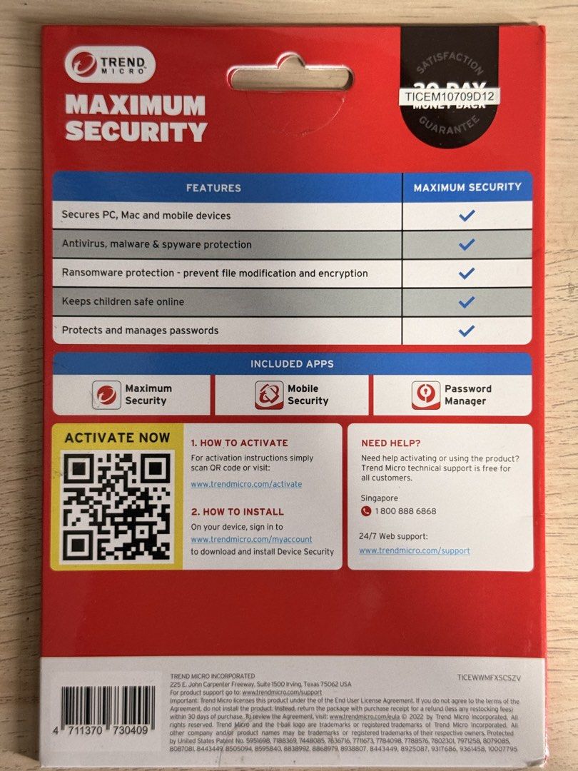 Trend Micro Maximum Security - 1 Device, 1 Year Subscription448756781459056641