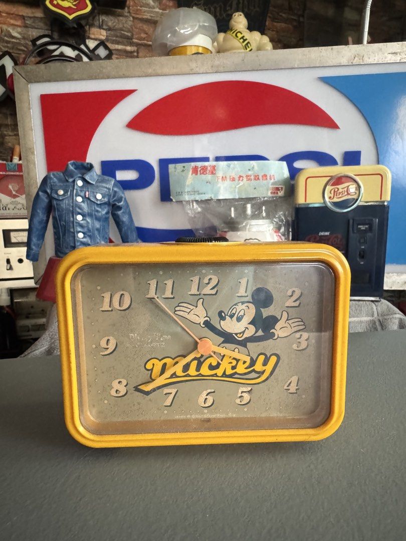 Vintage Japan Mickey Mouse Alarm Clock (Category: Clocks) located in Pasig City. Submitted by JMToysandCollectibles (Listing ID 1436678158, Image 1). Description: Vintage Japan Mickey Mouse Alarm Clock PHP1,500 Made in Japan Working Good Condition NO Battery Cover Only Pick Up or Delivery via Lalamove/ Grab MOP: Gcash/ BPI.