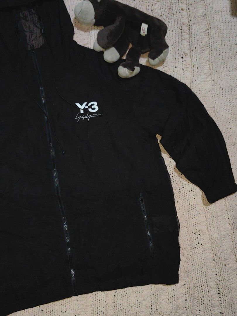 Y3 FW2019 Pacakable Sheer Hooded Jacket Black (Category: Coats, Jackets and Outerwear) located in Tuguegarao City. Submitted by ekko_bag (Listing ID 1436795802, Image 3). Description: Item Specifics: Condition - In Excellent Good condition. Thrifted from US Bale ✔️✔✔ - Yoshi x Adidas Colab - Packable, Full Zip, drawstrings - Sith Y3 Logo in front and back - See through Mesh - Hooded - No pinhole, Very good print ✔️✔✔ Dimension in inches L x W - 2