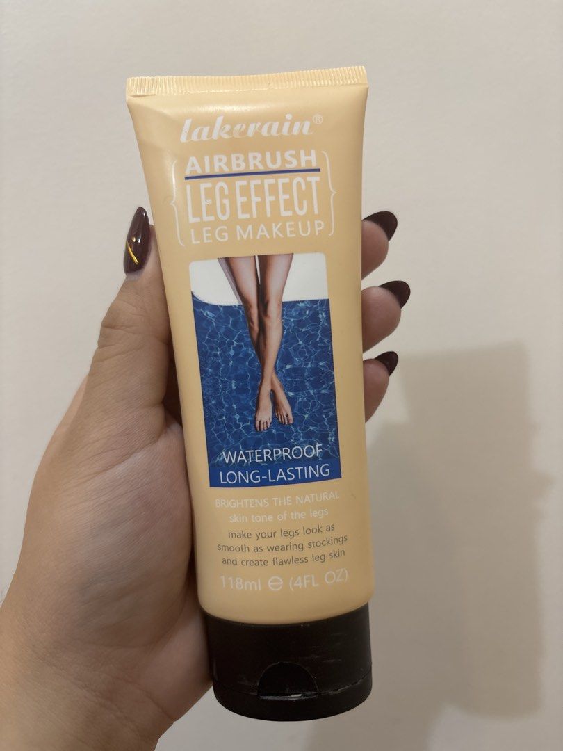 [85% full] Lakerain Airbrush Leg Effect Makeup - Shade 1 (Category: Makeup) located in Las Pinas. Submitted by gelaclosetxx (Listing ID 1436883097, Image 1). Description: - Lakerain Airbrush Leg Effect Makeup for flawless legs. - Waterproof and long-lasting formula. - Brightens and smooths leg skin. - Creates a 'stocking' effect. - Shade: 01 - Size: 118ml (4FL OZ) - Still around 85% full - Bought Feb 2026.
