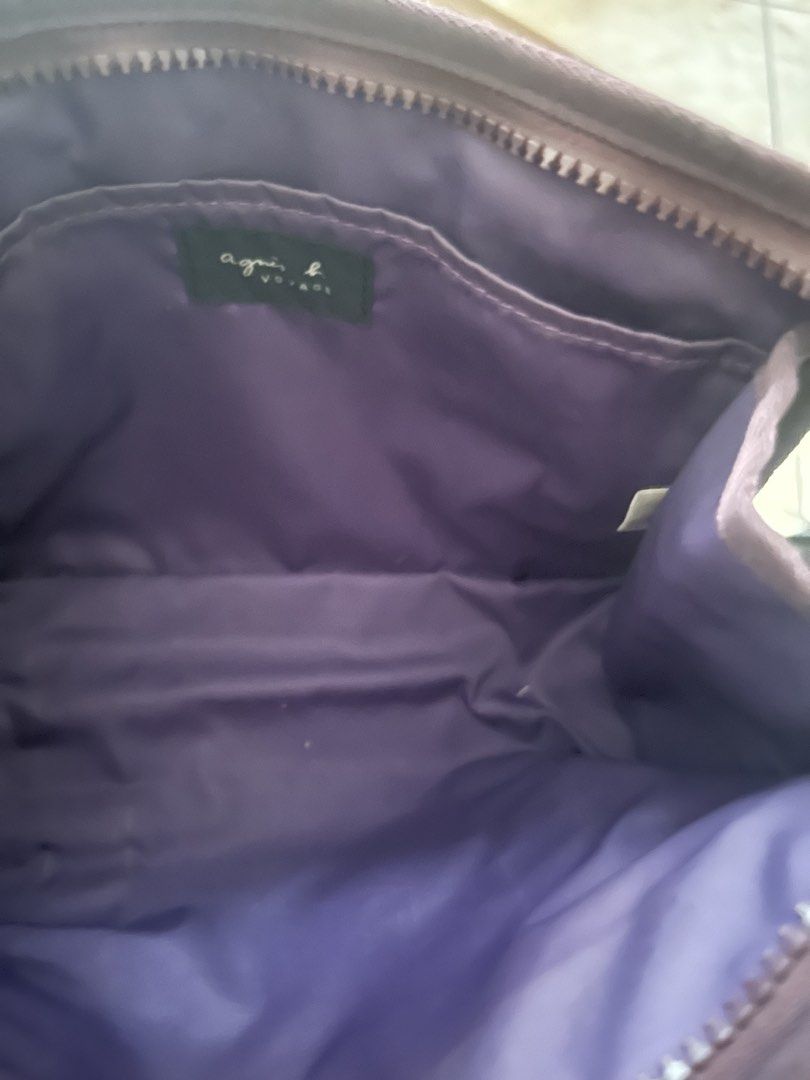 Agnes B. Voyage make up/ toiletry bag (Category: Tote Bags) located in Quezon City. Submitted by asiaco (Listing ID 1436844769, Image 3). Description: Agnes B. Voyage tote bag in purple. Features zip closure, spacious interior, and brand logo print. Includes charm. Ideal for daily use, can be used as a make up pouch too. .