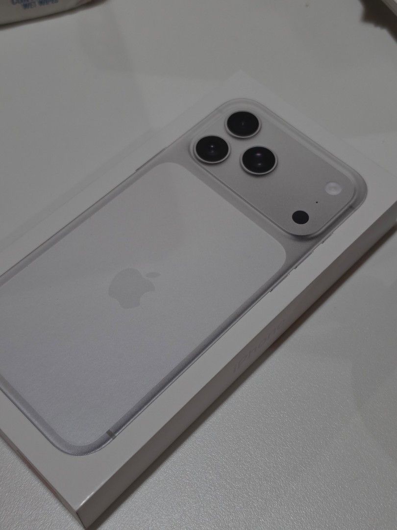 Apple iPhone 17 Pro Max Silver/White 256/512GB Sealed (Category: iPhone 17 Series) located in Pasig City. Submitted by clothesandthings_ (Listing ID 1436869155, Image 1). Description: brand new sealed apple warranty no receipt 256GB – 86K 512GB – 99K.