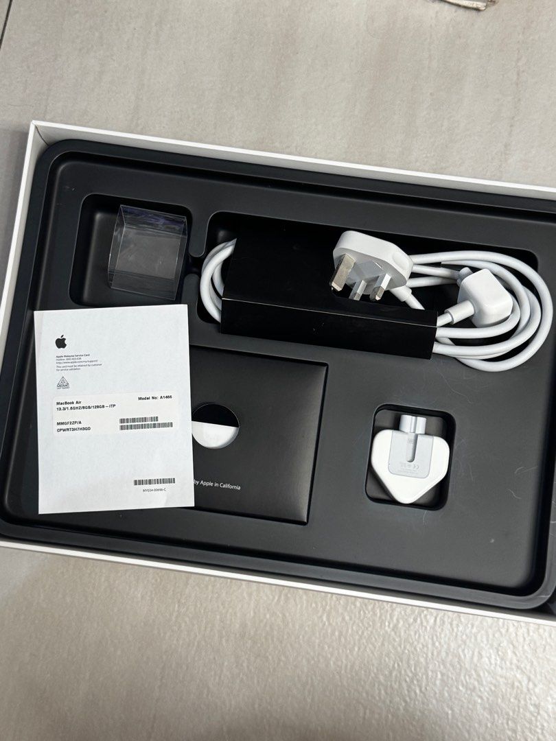 Apple Macbook Air Box and Adapter Cable (Category: Chargers & Cables) located in Quezon City. Submitted by skipbucks (Listing ID 1436927723, Image 1). Description: Unused Macbook Air UK adapter Php 500 each Kindly refer to picture below Rfs: decluttering Kindly research carefully about the item before making a purchase. Delivery shouldered by customer. All sales are final.