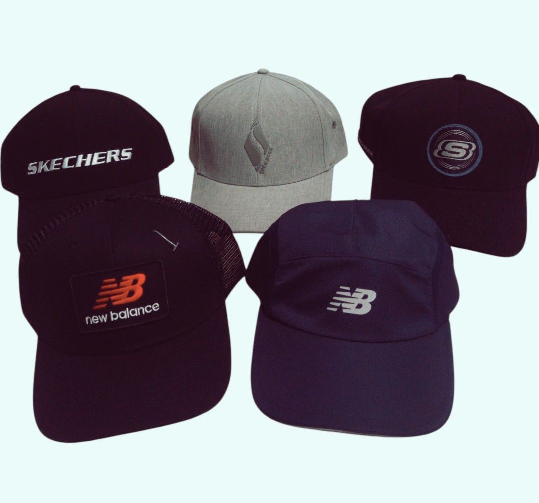 Assorted Caps (Category: Caps & Hats) located in Las Pinas. Submitted by rzzr_thrift25 (Listing ID 1437014266, Image 3). Description: Collection of assorted caps featuring various designs and brands. Includes caps from DGK, DC Shoes, New Balance, and more. Styles vary from snapbacks to trucker hats. Colors include black, green, brown, and camouflage patterns. Some caps have embroidered logos and text..