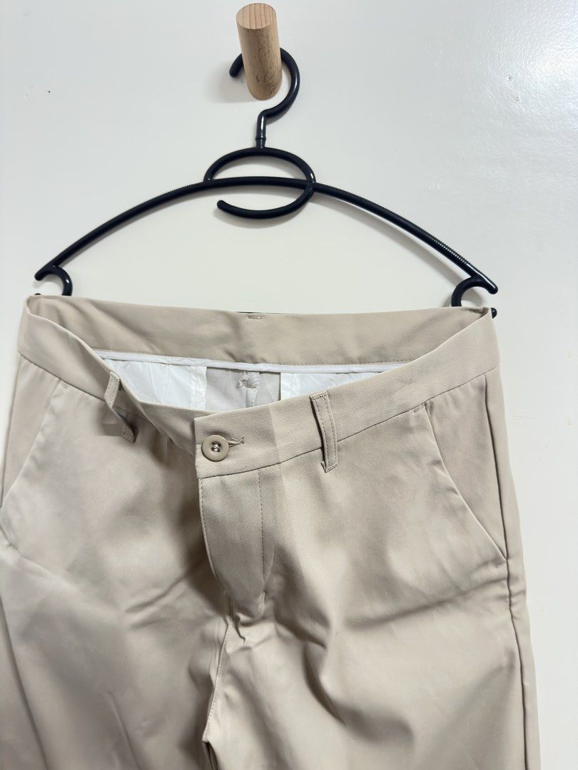 Beige Pants (Category: Jeans) located in Manila. Submitted by hutfris (Listing ID 1436905288, Image 1). Description: - ACHS AWAKE beige pants - Straight leg style - Features button closure - Includes side pockets - Tag visible in photos Size 34 Small Fit Can fit to 32 USA Men.