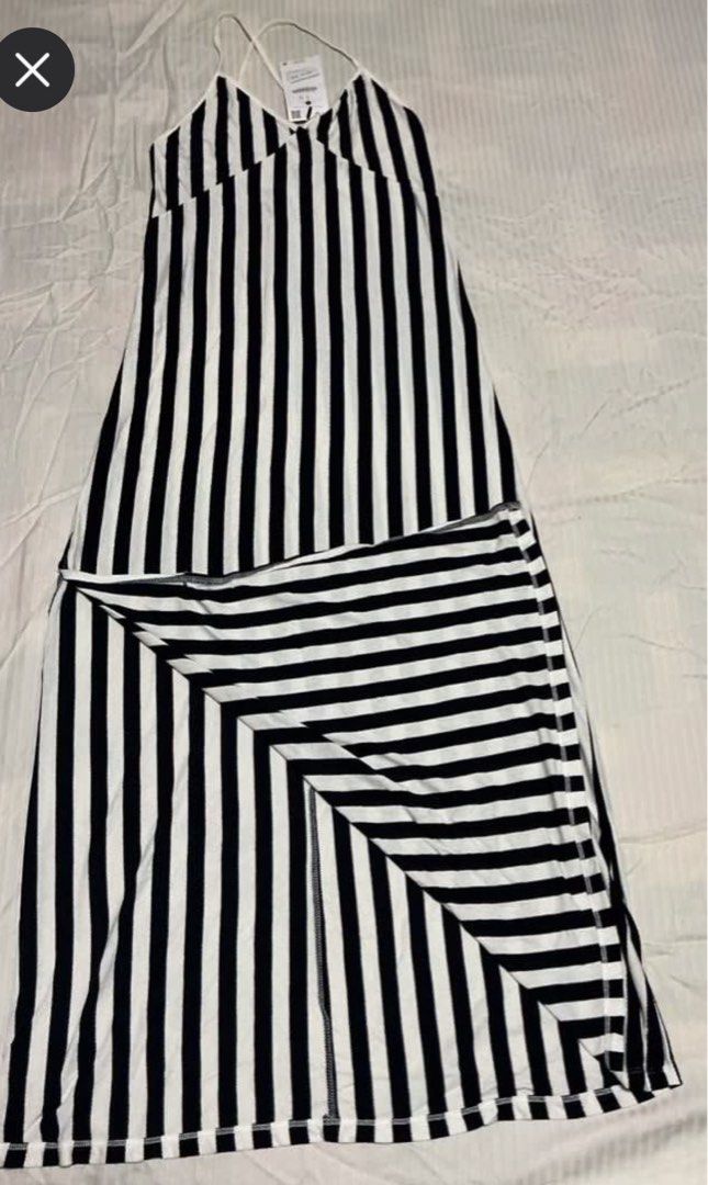 Berska Striped Maxi Dress (Category: Dresses) located in Makati City. Submitted by boldturtle-8720 (Listing ID 1436876567, Image 2). Description: Maxi knit dress Spaghetti strap style Small L 49 in / Pit to pit 12.5 in Brand new with tag Original price Php 1195.
