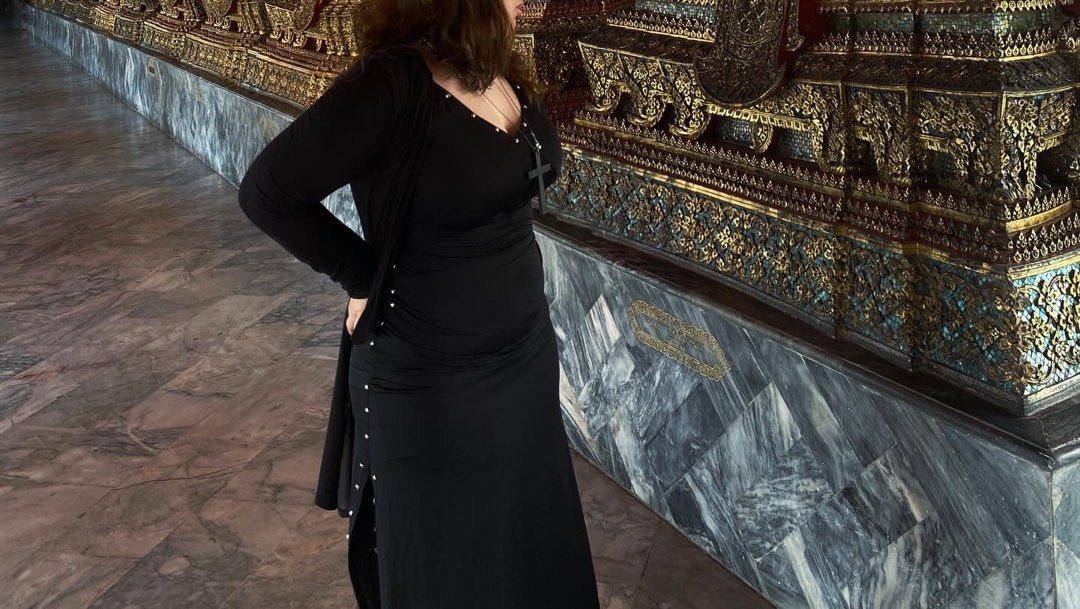 Black Dress with Studded Details (Category: Dresses) located in Manila. Submitted by yedja (Listing ID 1436991742, Image 2). Description: - Black dress - Flattering silhouette - Scoop neckline - Studded details - Midi/Maxi length - Comfortable fit - Ideal for special occasions.
