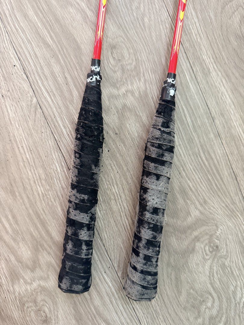 Black Knight and Li-Ning Badminton Rackets (Category: Racket and Ball Sports) located in Taguig. Submitted by che_f25 (Listing ID 1436901200, Image 2). Description: - Two Black Knight badminton rackets (red/black accents) - Two Li-Ning badminton rackets - Includes red Li-Ning carrying case - One orange/black racket - One blue/black racket 3,000 get all.