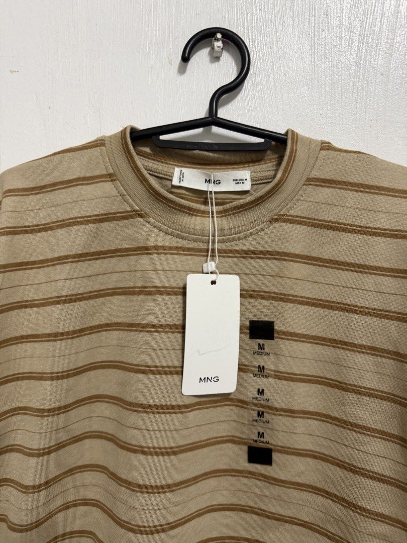 Boxy Shirt - Khaki stripes (Category: Shirts) located in Makati City. Submitted by julivyian (Listing ID 1436892498, Image 3). Description: new with tag, fits small to semi med. (ordered in black app. high quality, makapal tela, maliit lang for me huhu).