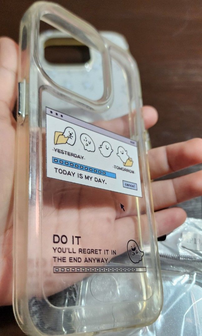 Cellphone case for Iphone 14pro (Category: Cases & Sleeves) located in Baguio. Submitted by coffeesilvershadow_28 (Listing ID 1436957206, Image 3). Description: - From HK box- With minimal signs of usage. Still in good condition - Take all 3 for 380 pesos only - Baguio dropping - Jnt- Payment first plus sf before shipping.