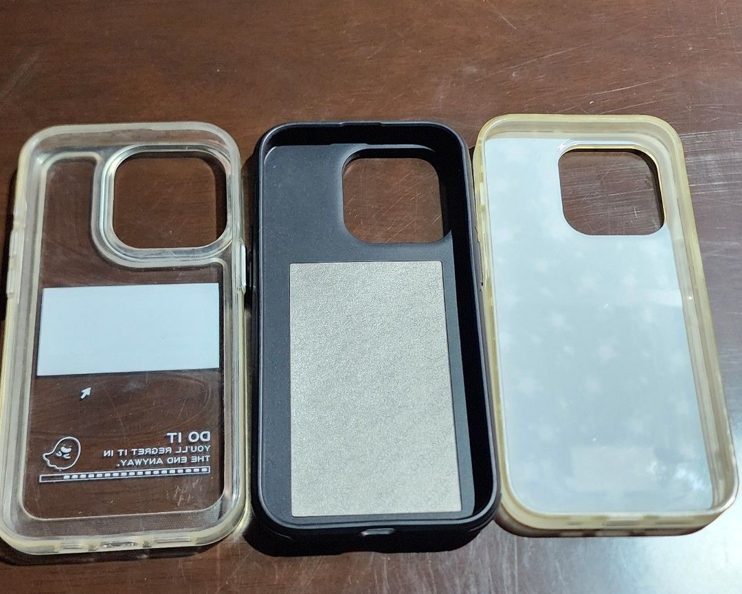 Cellphone case for Iphone 14pro (Category: Cases & Sleeves) located in Baguio. Submitted by coffeesilvershadow_28 (Listing ID 1436957206, Image 2). Description: - From HK box- With minimal signs of usage. Still in good condition - Take all 3 for 380 pesos only - Baguio dropping - Jnt- Payment first plus sf before shipping.