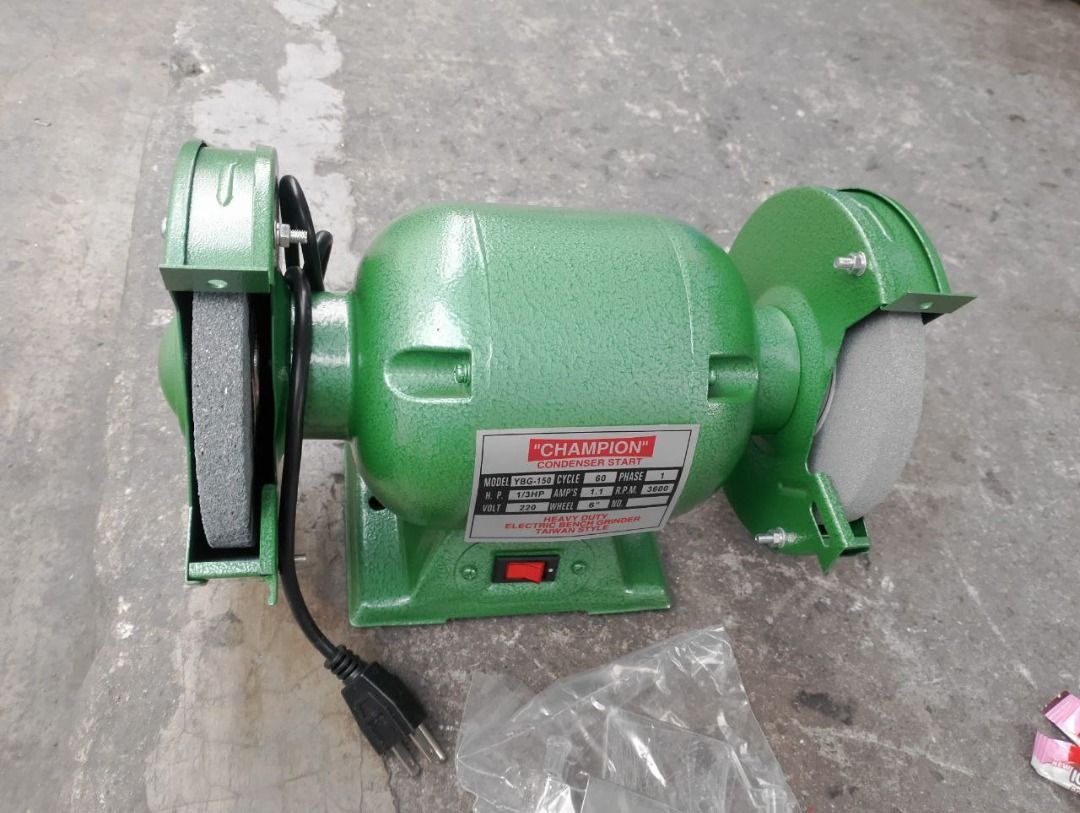 Champion Bench Grinder Specs: 6" 1/3hp (Category: Everything Else Others) located in Manila. Submitted by joeyroque09 (Listing ID 1436841729, Image 1). Description: Champion Bench Grinder Specs: 6" 1/3hp Price: 2200.